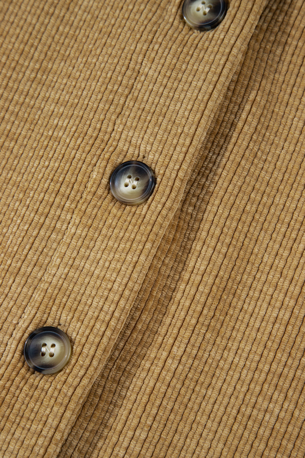 Patched Pocket Button Up Corduroy Shacket