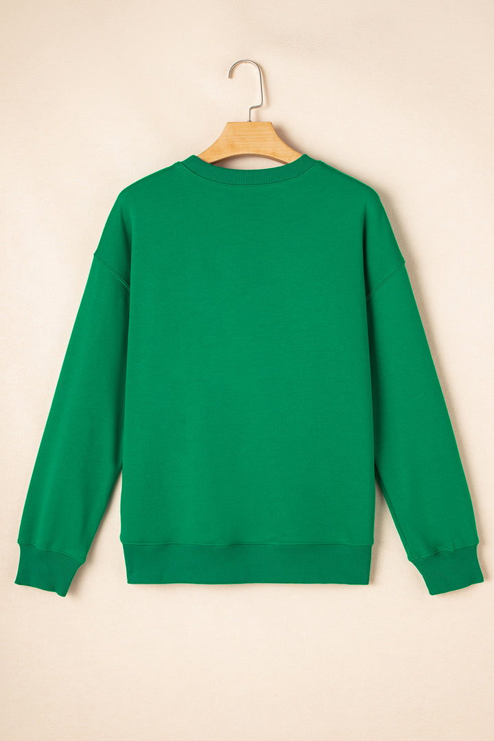 Solides, klassisches Pullover-Sweatshirt mit Rundhalsausschnitt