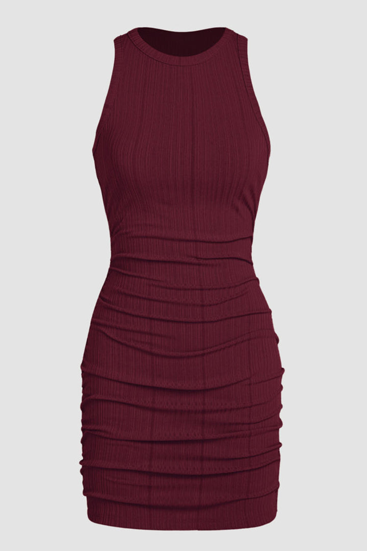 Ruched Sleeveless Bodycon Dress