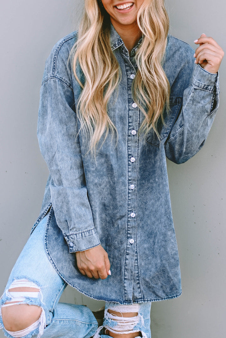 Vintage Washed Chest Pocket Denim Shirt