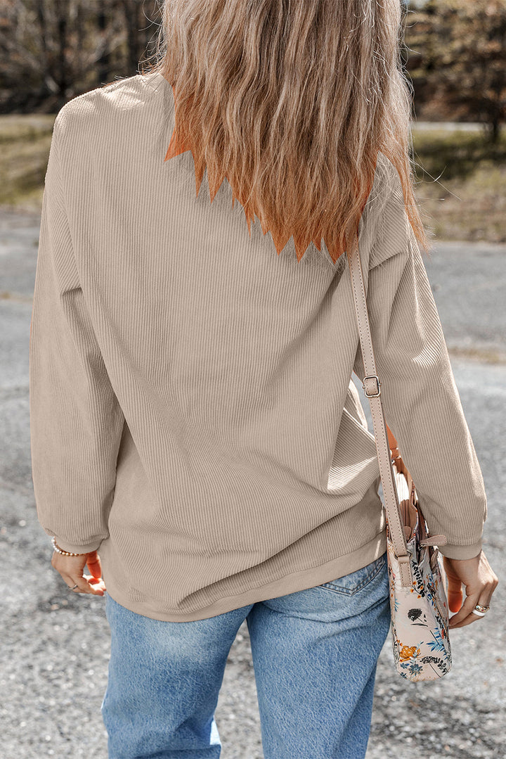 Ribbed Corduroy Oversized Sweatshirt