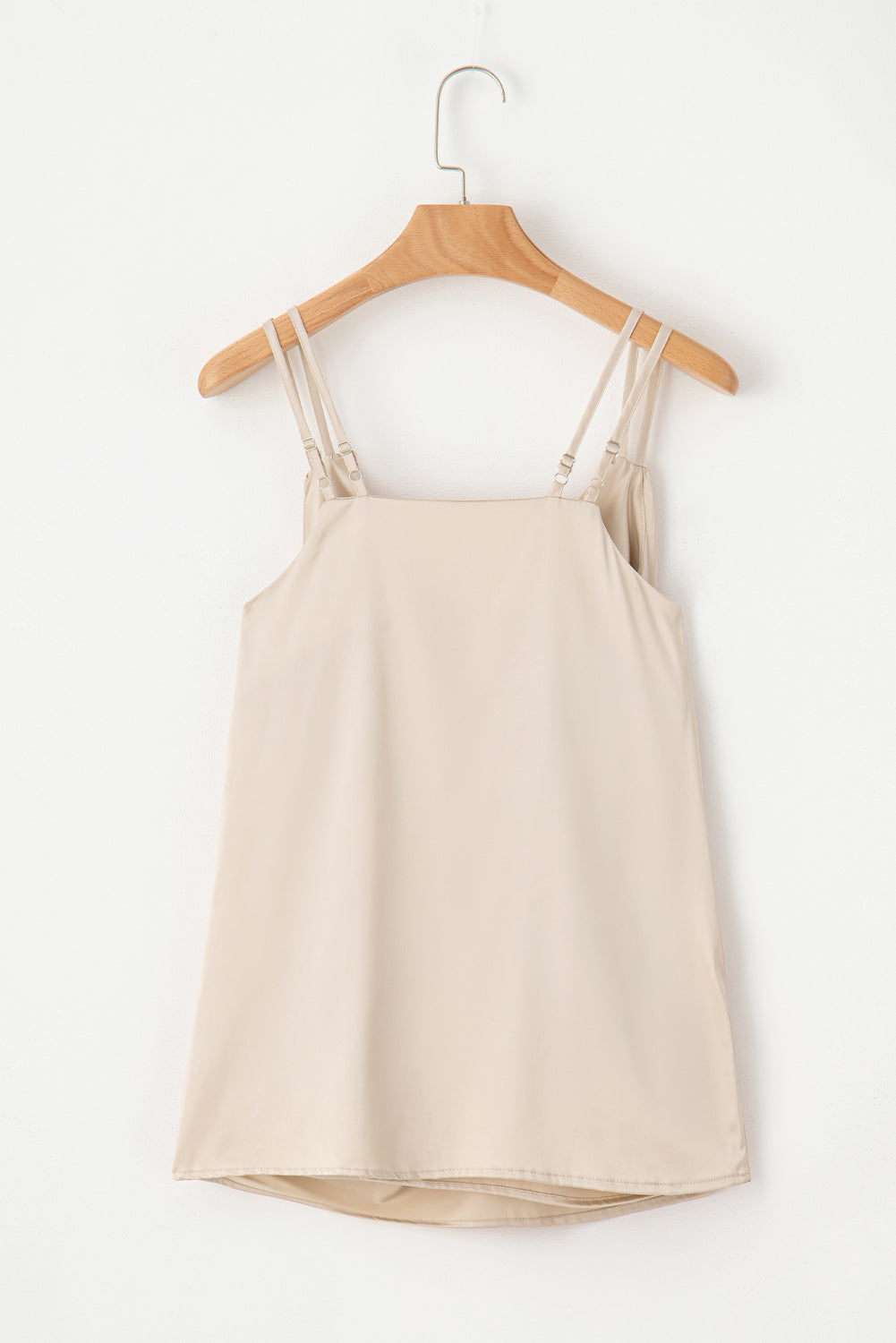 Wrap V Neck Ruched Satin Cami Top