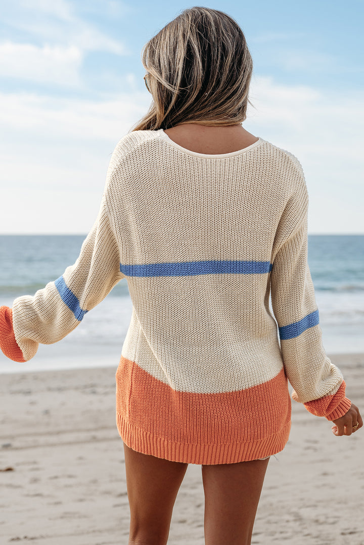 Striped Drop Shoulder Cozy Sweater