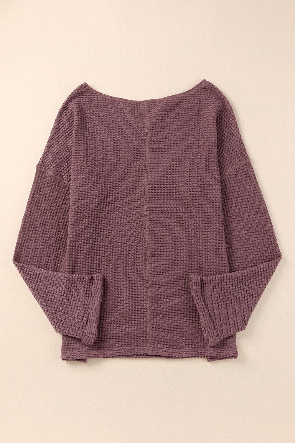 Waffle Knit Loose Long Sleeve Top