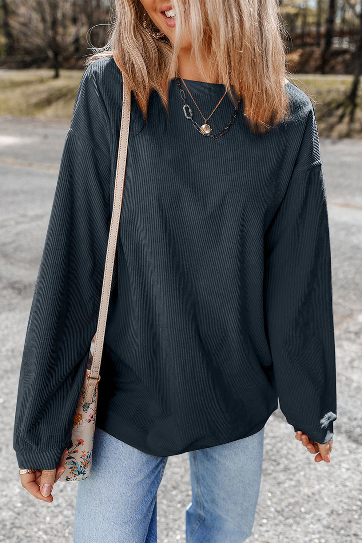 Ribbed Corduroy Oversized Sweatshirt