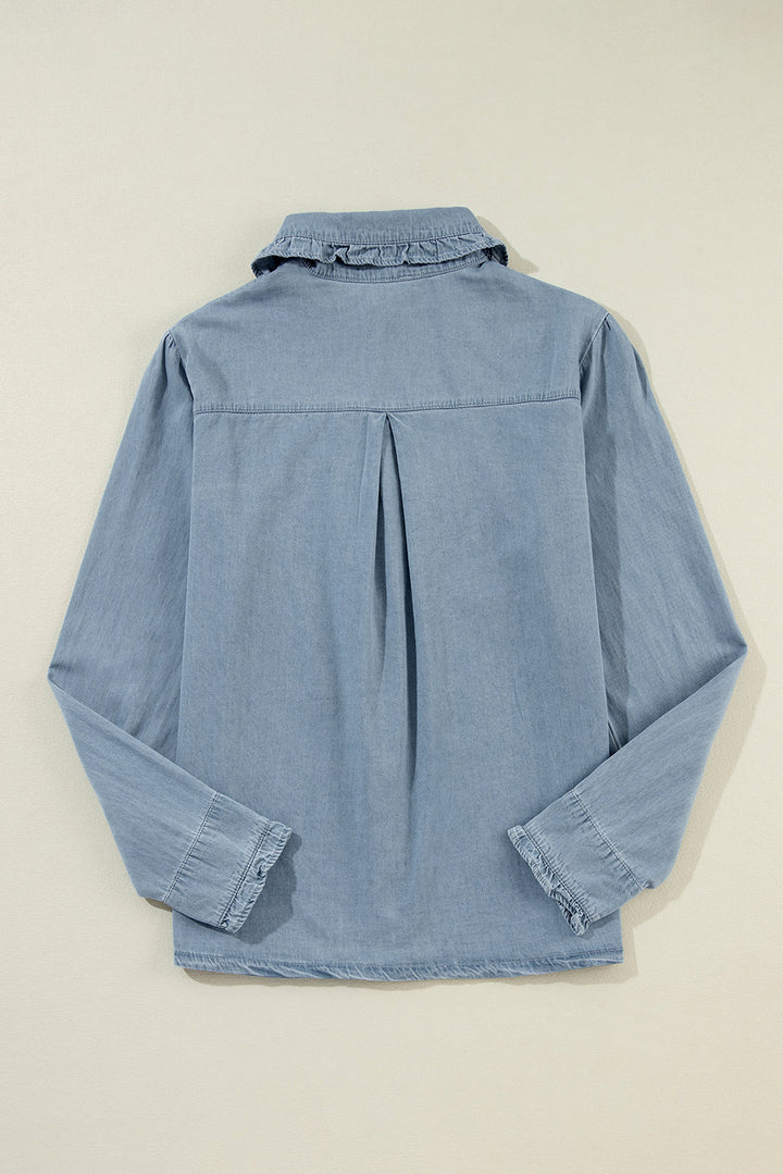 Turn-down Collar Chambray Shirt