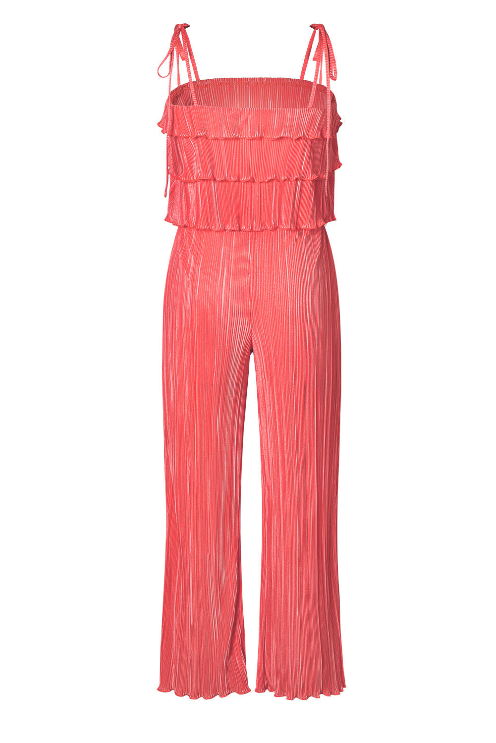 Ruffle Tiered Cami Pleated Wide Leg Pants Set