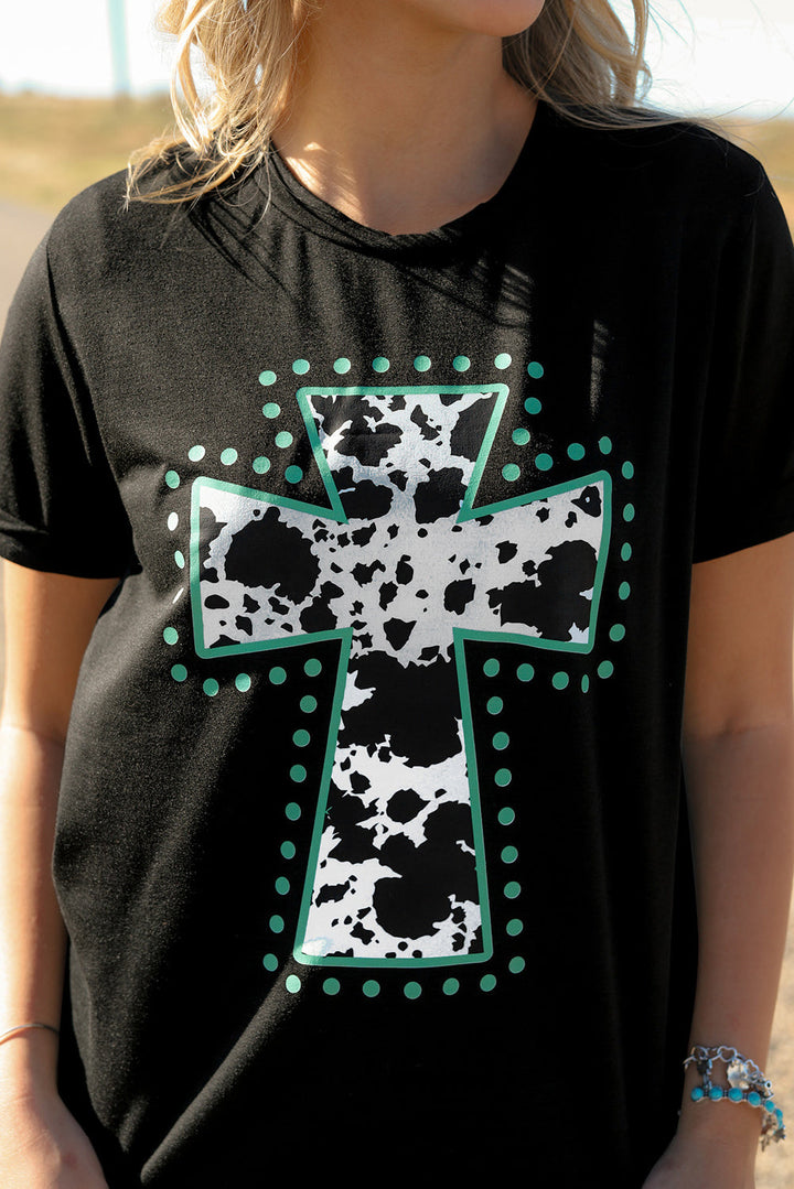 Animal Print Cross Graphic Tee