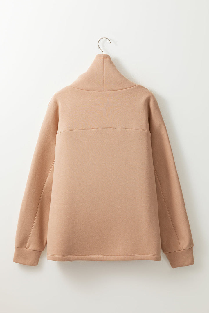 Drawstring Turtleneck Dolman Sleeve Sweatshirt