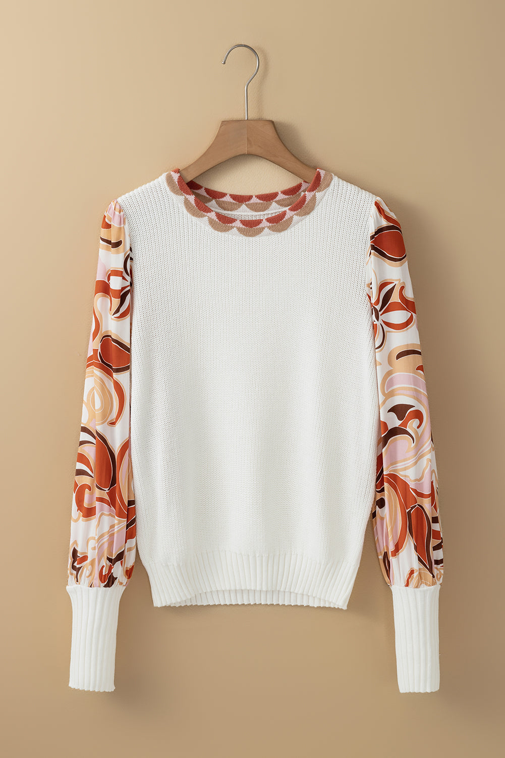 Floral Patch Bishop Sleeve Sweater