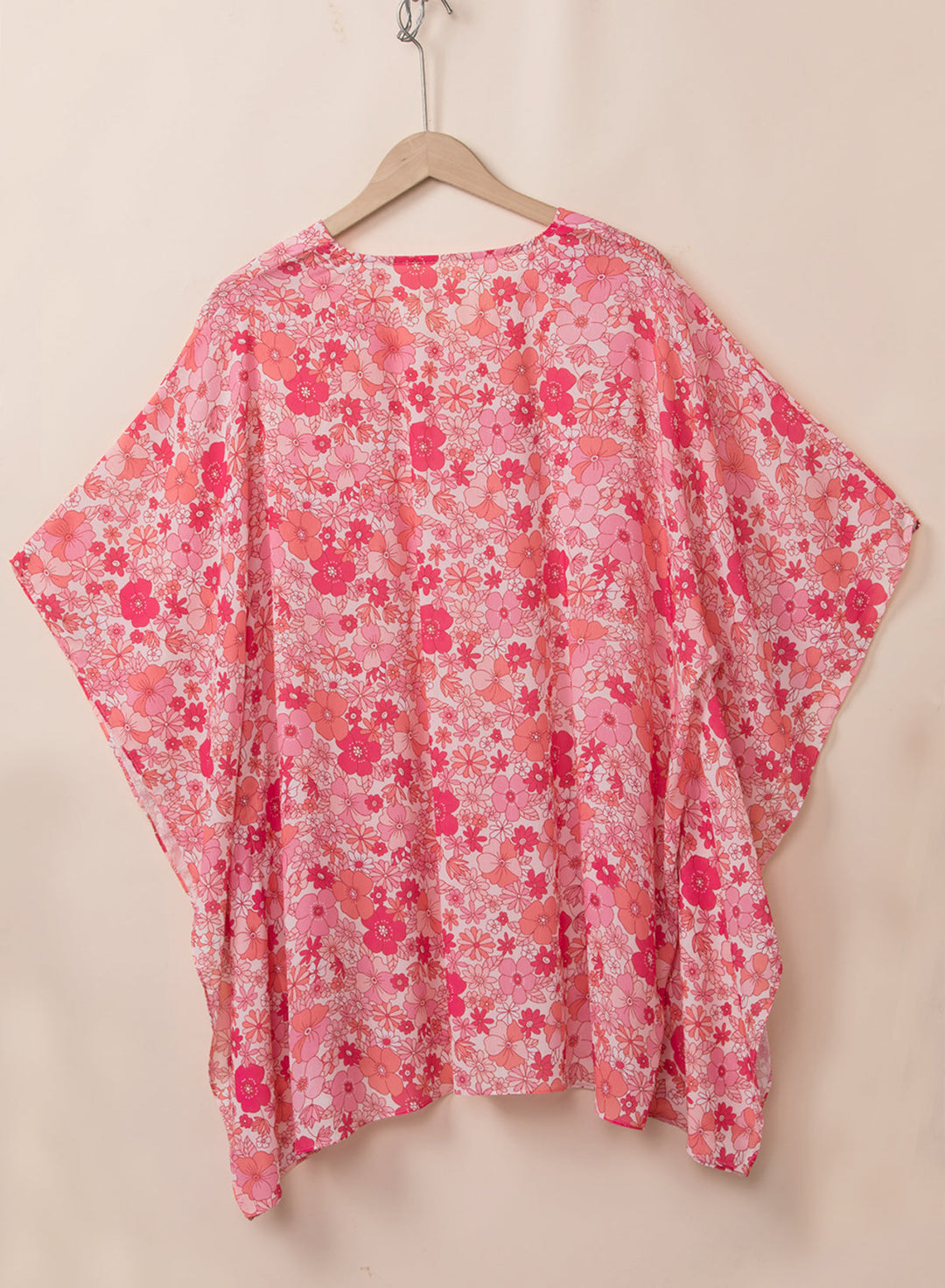 Boho Floral V Neck Kimono Style Blouse