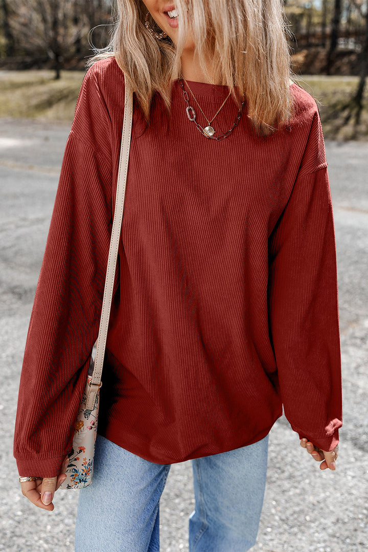 Ribbed Corduroy Oversized Sweatshirt