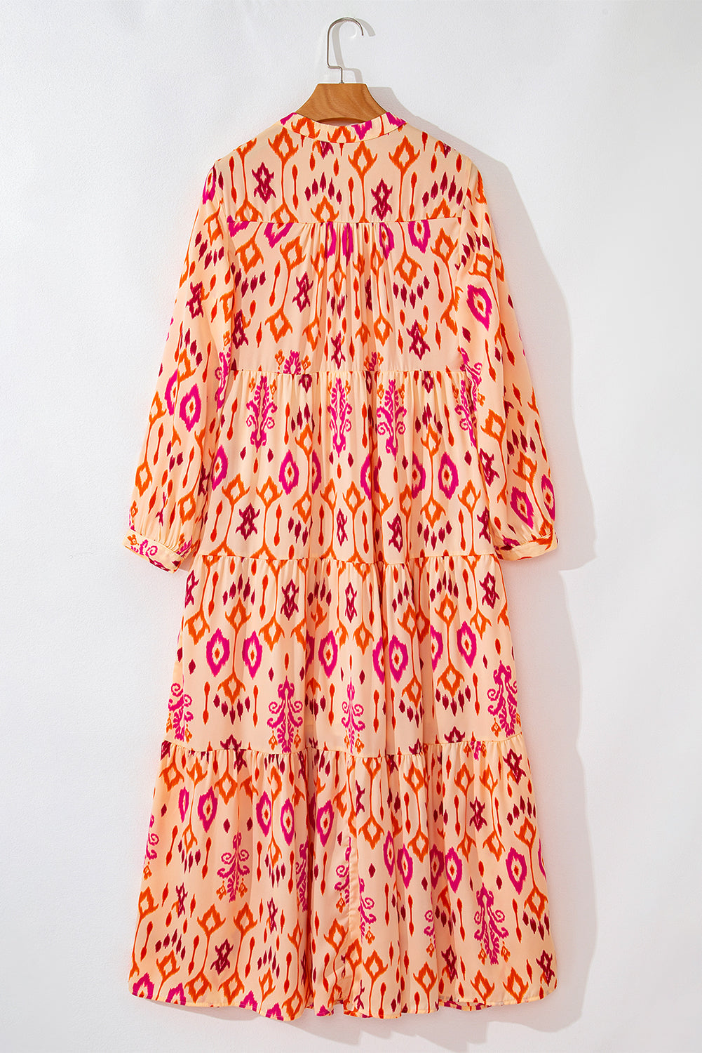 Western Abstract Geometric Printed Maxi Dress