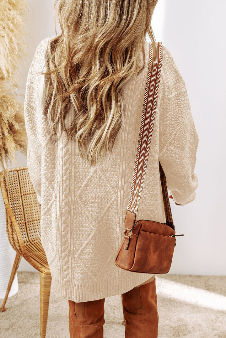 Cable Knit Loose Fit Sweater Dress