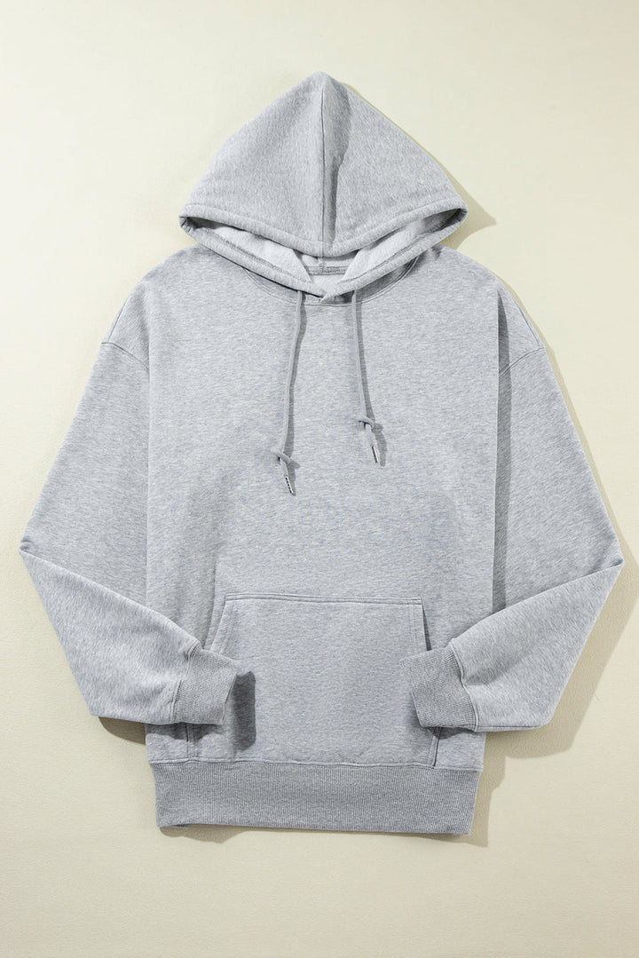 Fleece Lined Kangaroo Pocket Drawstring Chunky Hoodie