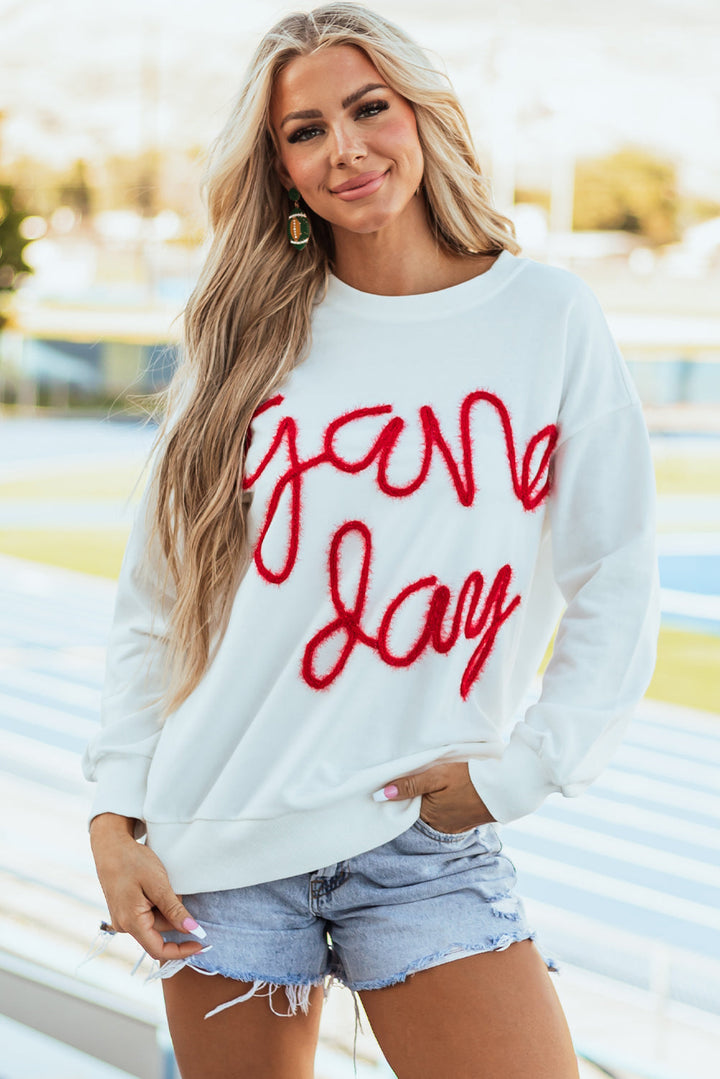 Tinsel Game Day Drop Shoulder Graphic Sweatshirt