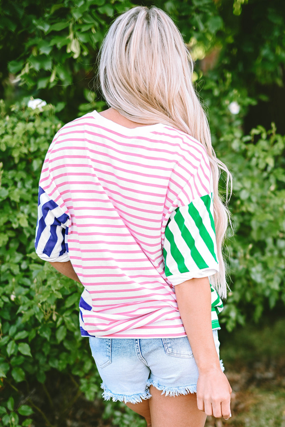 Colorblock Patchwork Baggy T Shirt