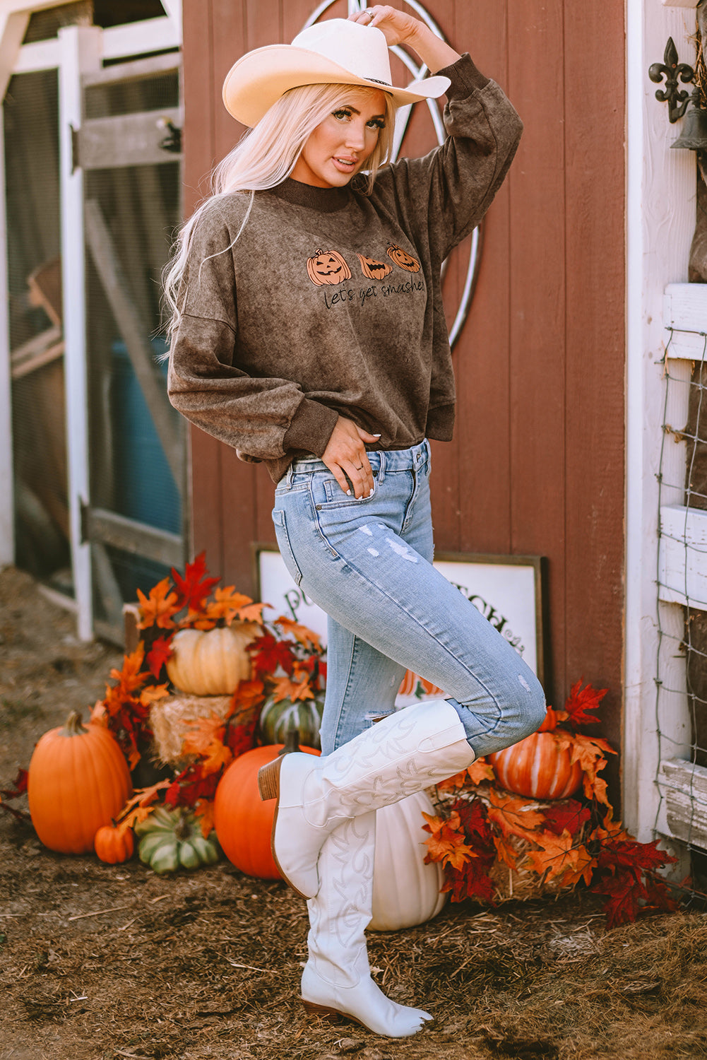 Let's Get Smashed Halloween Pumpkin Graphic Sweatshirt