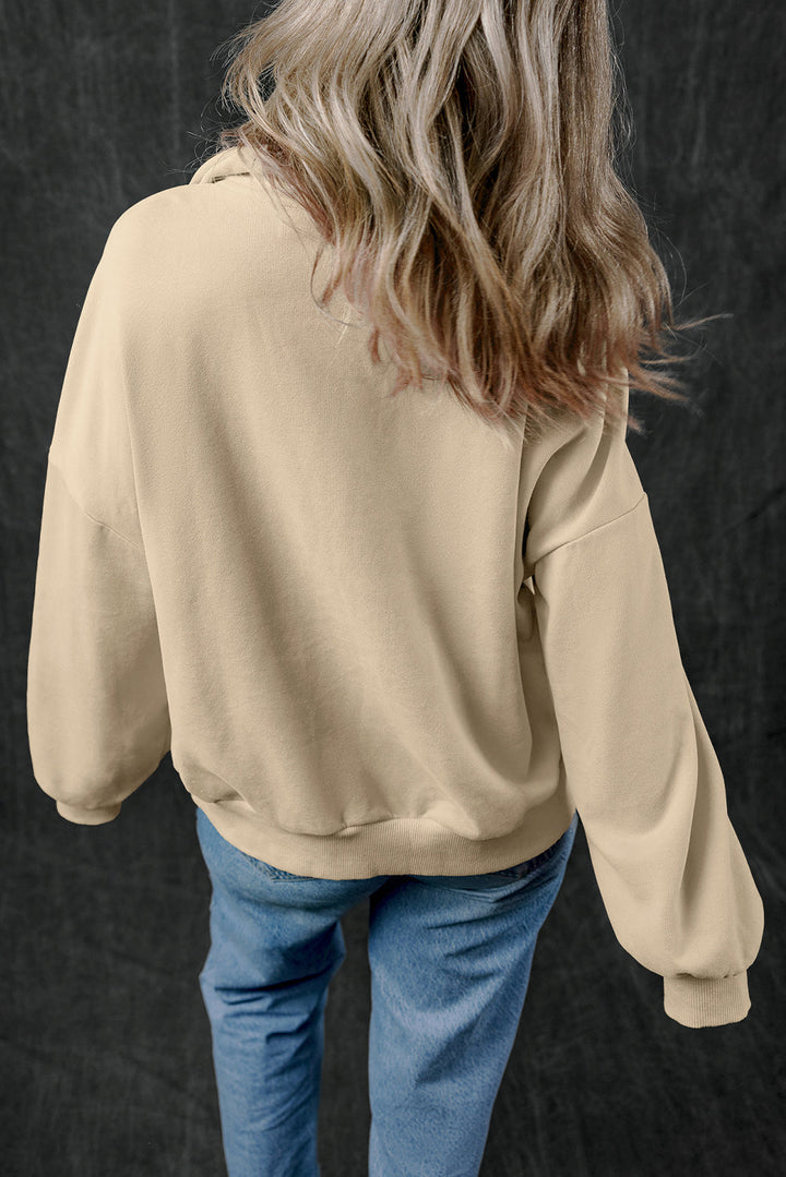 Zip-up Stand Neck Kangaroo Pocket Sweatshirt