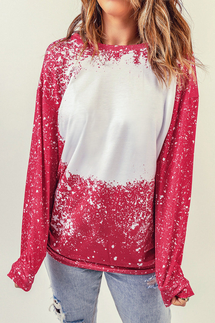 Tie-dyed Crew Neck Pullover Sweatshirt