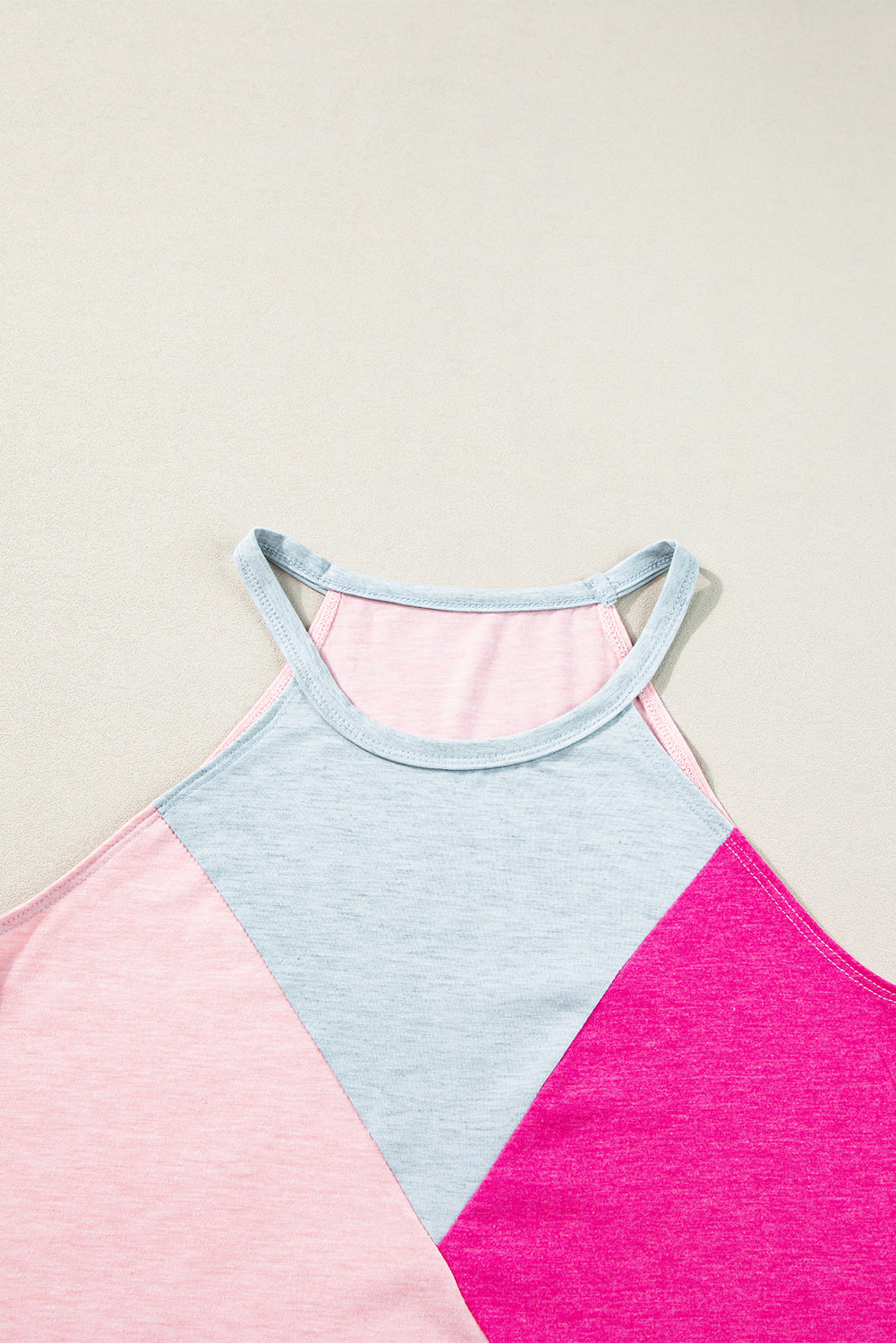 Geometric Color Block Sleeveless Top