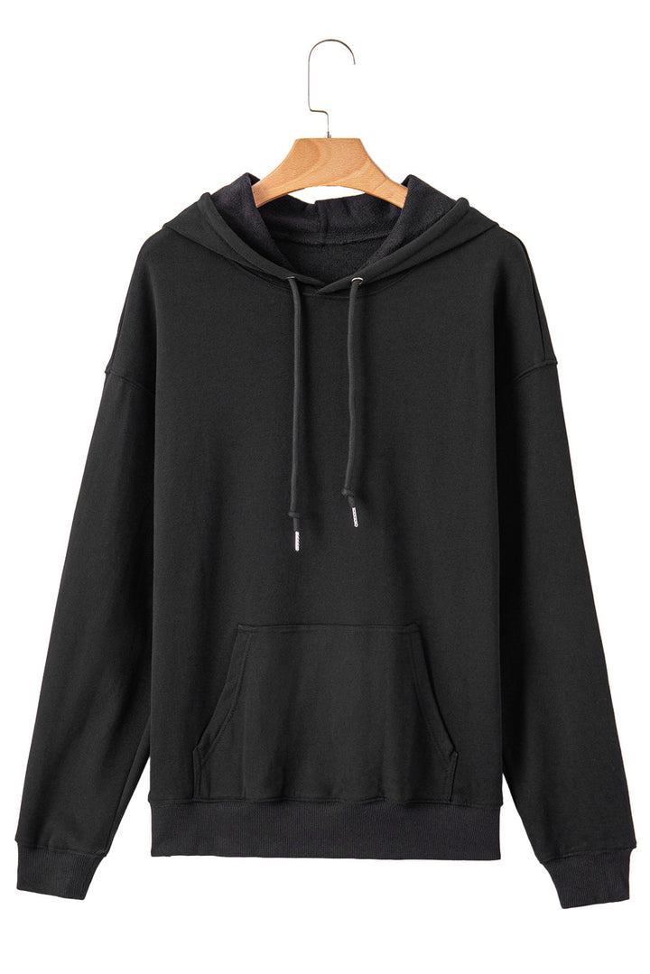 Fleece Lined Kangaroo Pocket Drawstring Chunky Hoodie