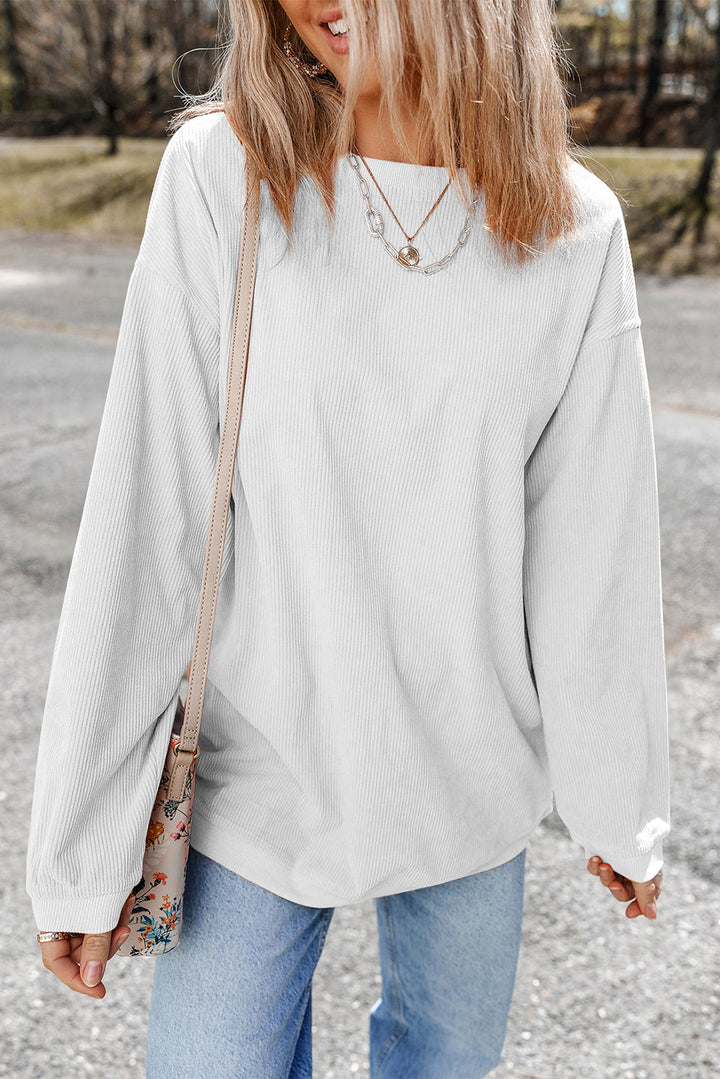 Ribbed Corduroy Oversized Sweatshirt