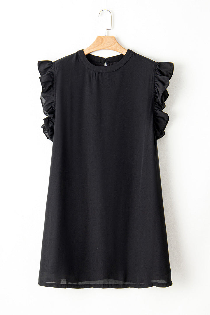 Keyhole Back Ruffled Plus Shift Dress