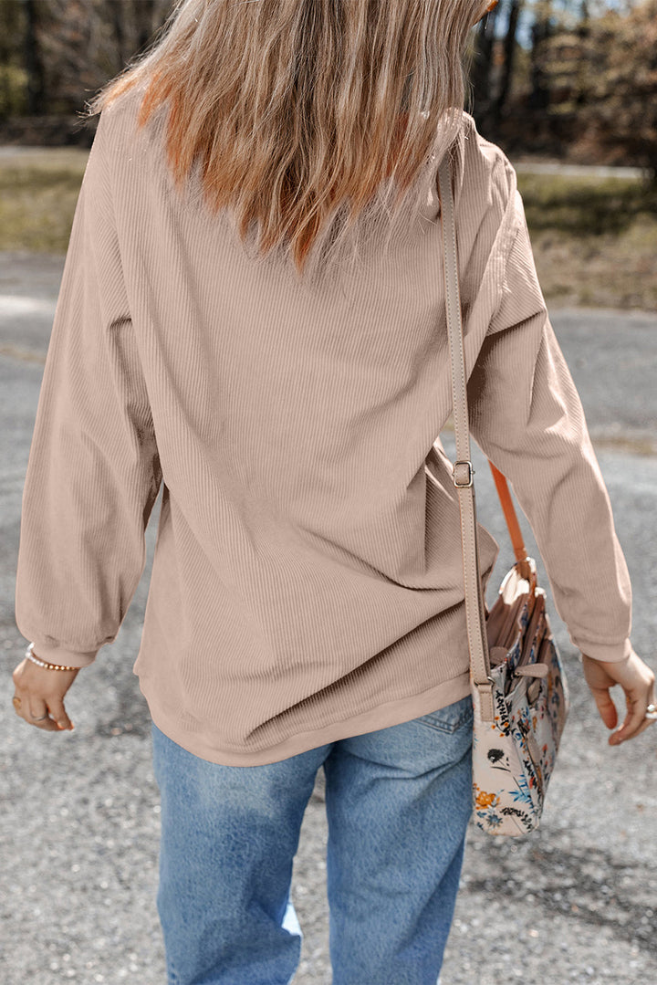 Ribbed Corduroy Oversized Sweatshirt