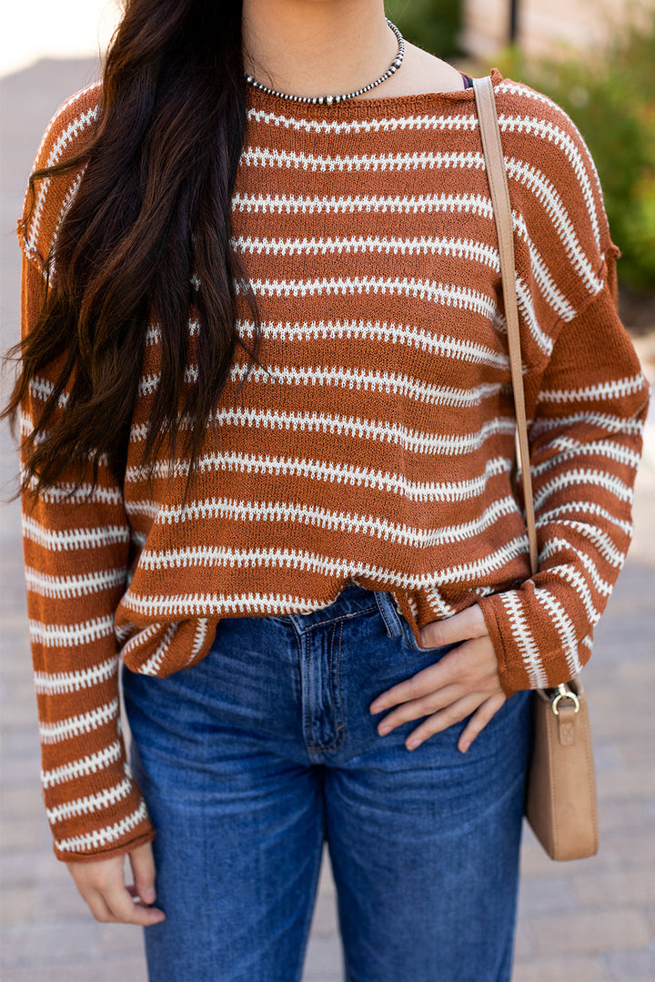 Drop Shoulder Casual Sweater