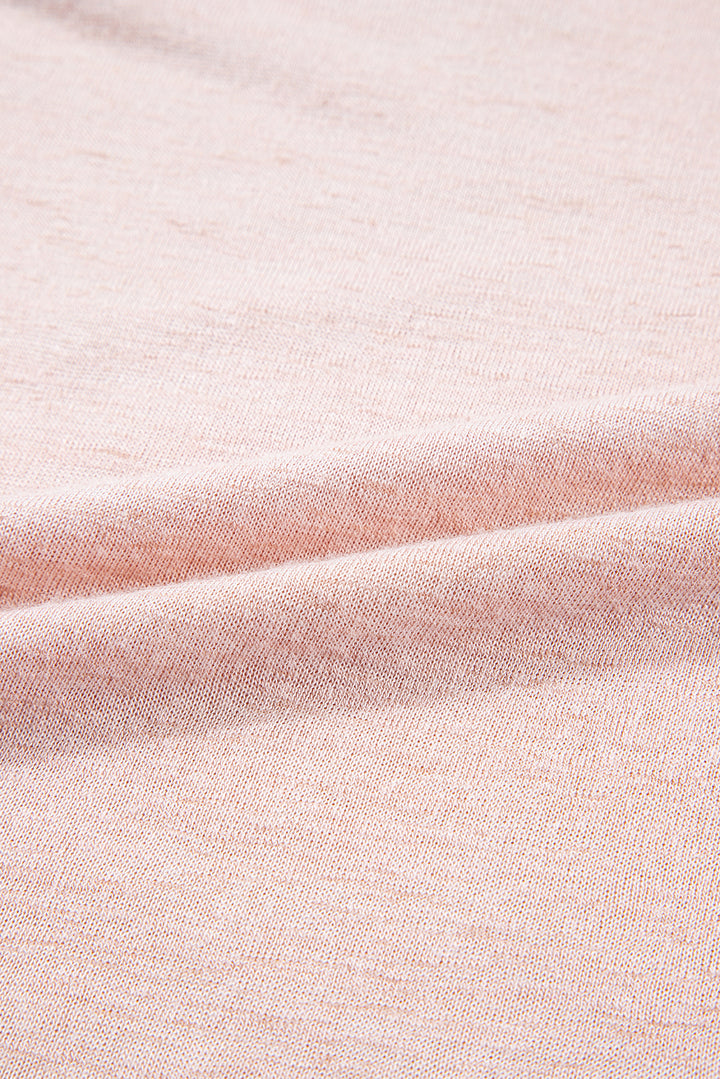 Dusty Pink Exposed Seam Detail Loose T-shirt