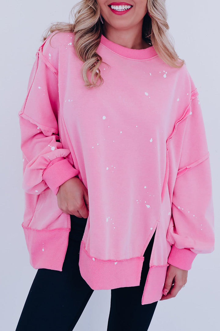 Splash Spots Exposed Seam Baggy Sweatshirt