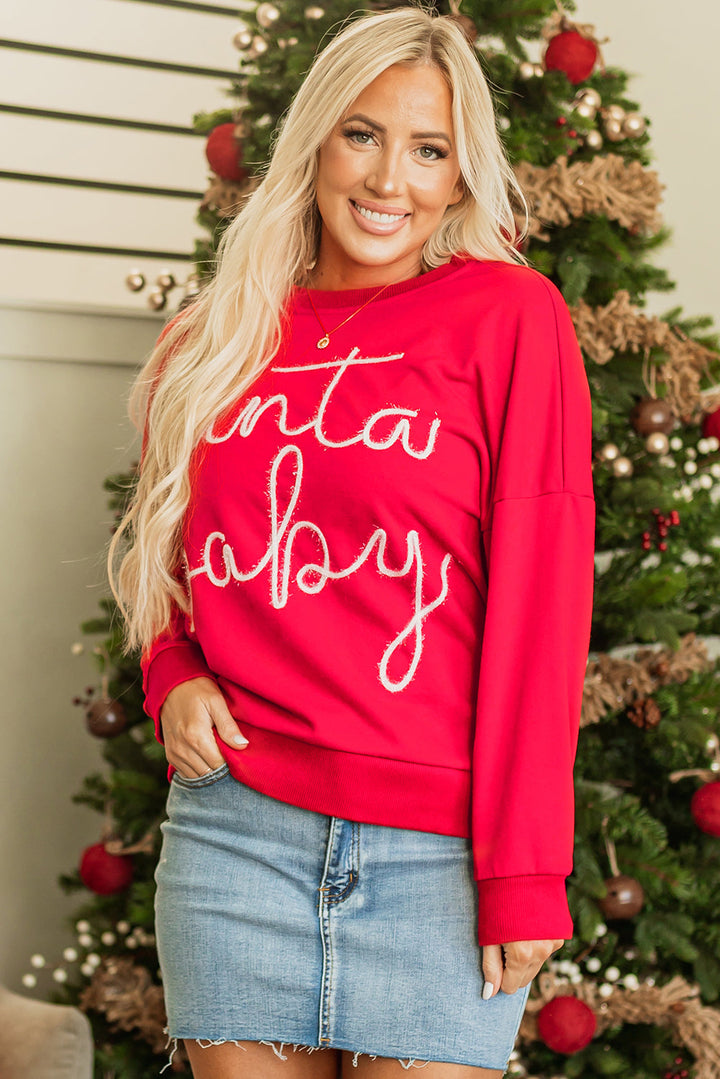 Christmas Santa Baby Tinsel Graphic Sweatshirt