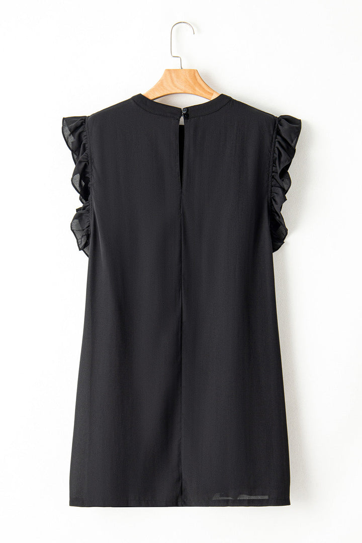 Keyhole Back Ruffled Plus Shift Dress