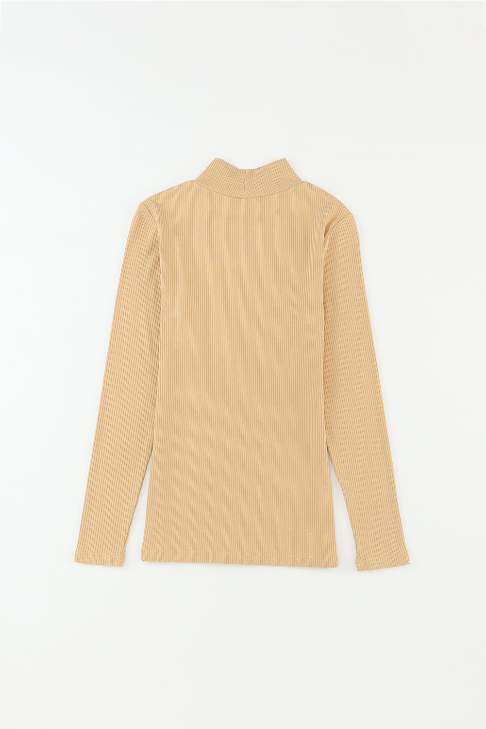 Ribbed Knit High Neck Long Sleeve Top