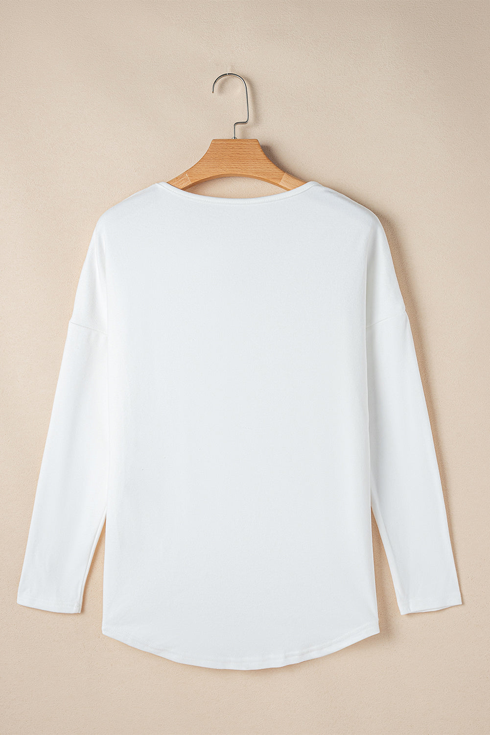 Solid Color V Neck Long Sleeve Knit Top