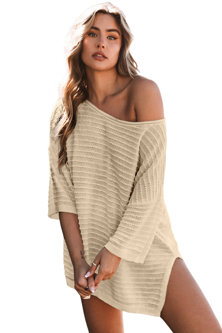 Textured Knit Drop Shoulder Tee