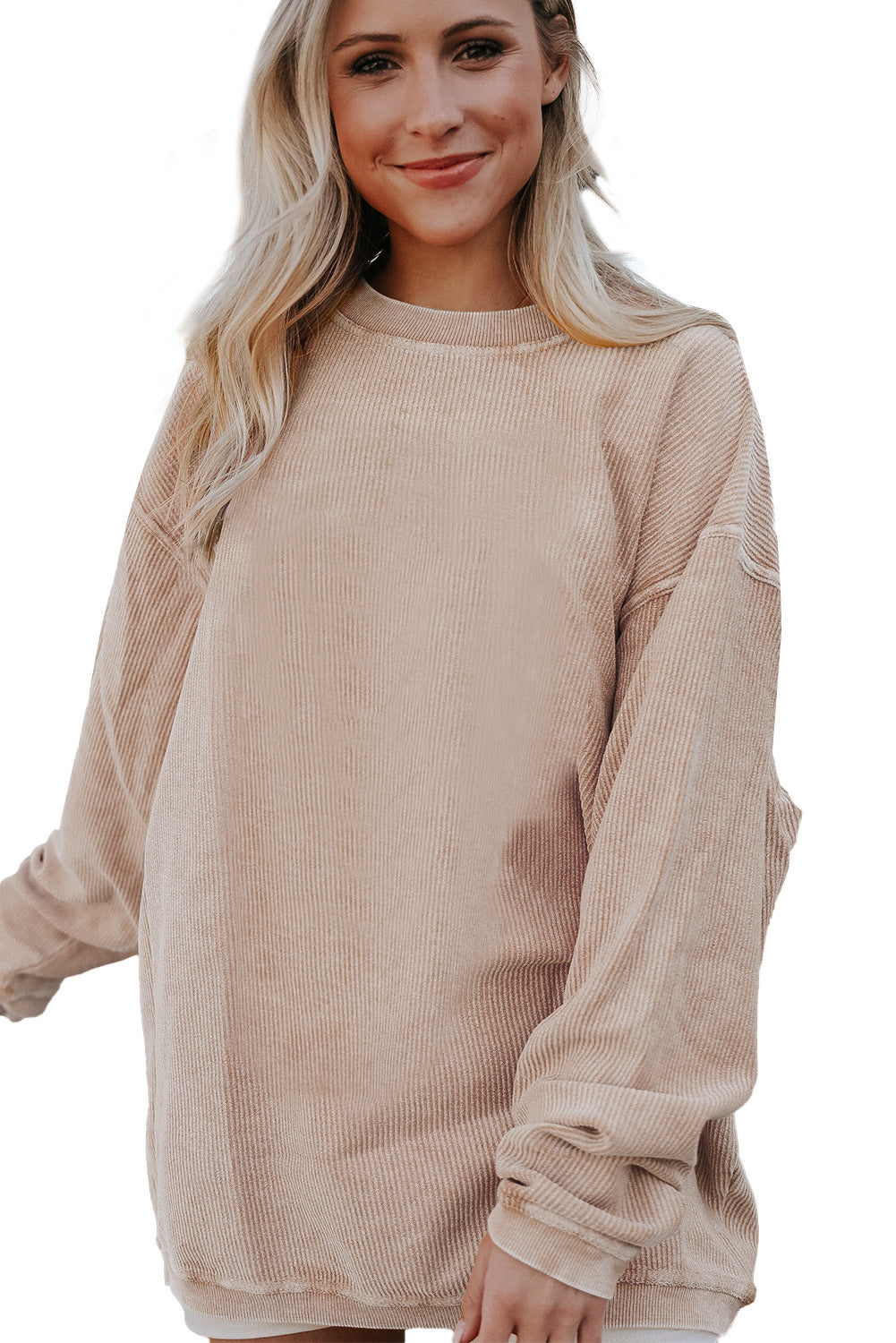 Ribbed Corduroy Oversized Sweatshirt