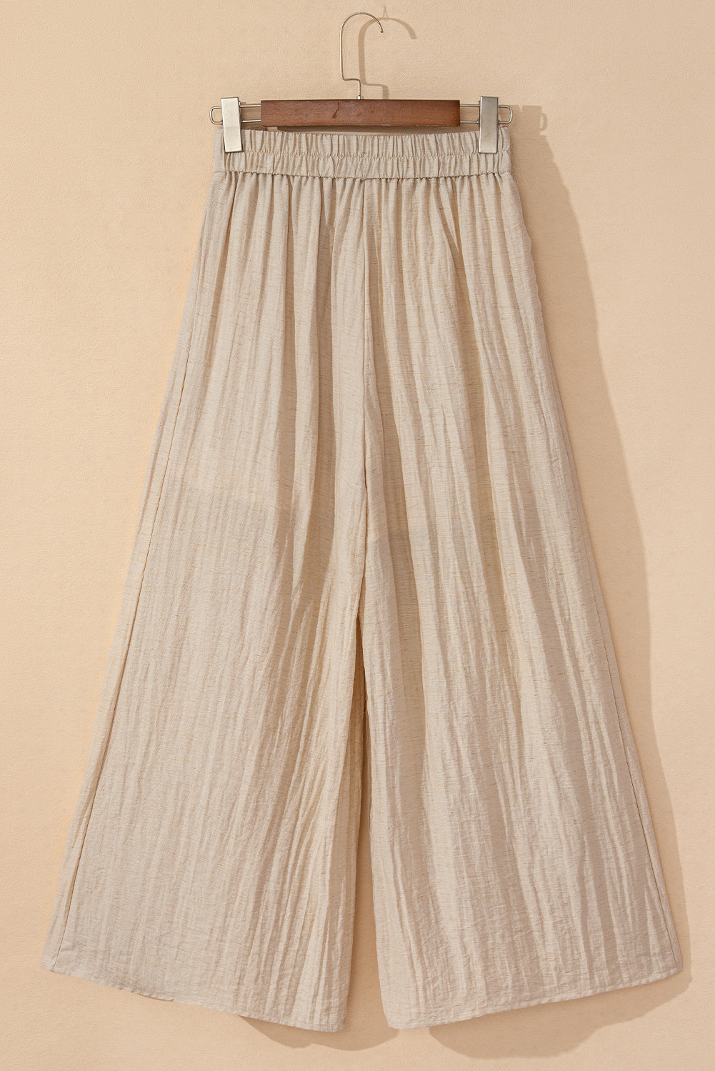 Drawstring Waist Pleated Wide Leg Casual Pants