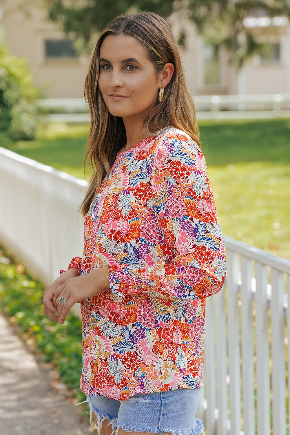 Puff Sleeve Floral Blouse