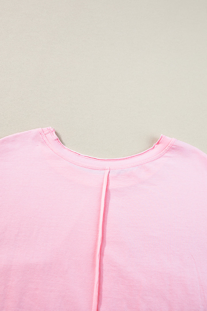 Pink Star Patchwork Loose T-shirt