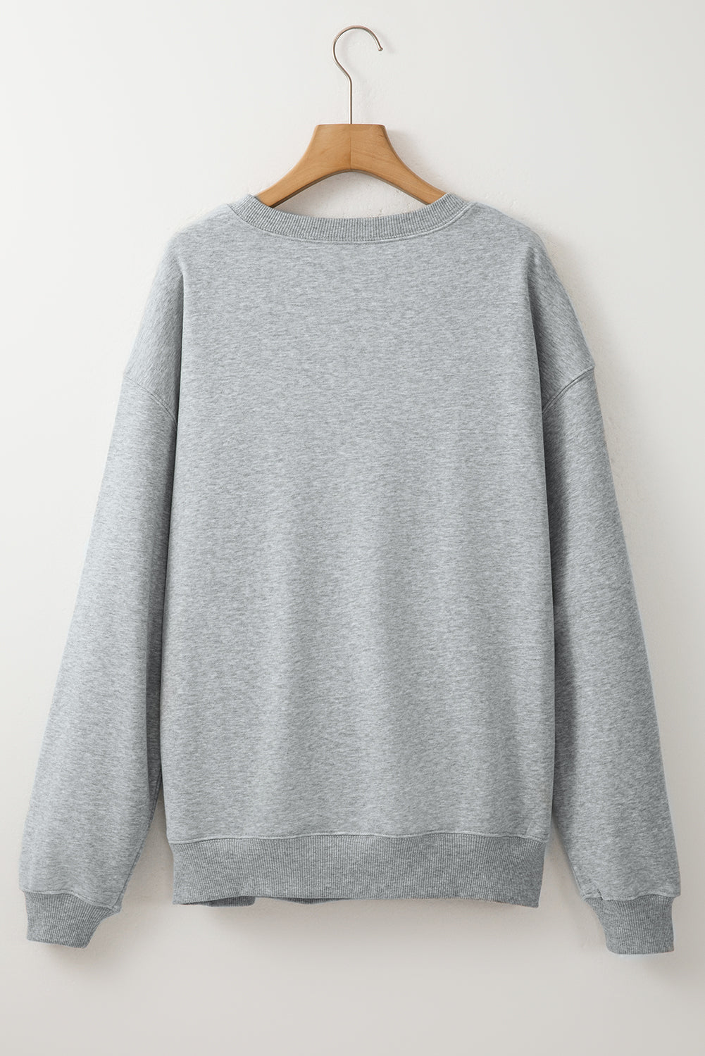 Einfarbiges, lockeres Fleece-Sweatshirt