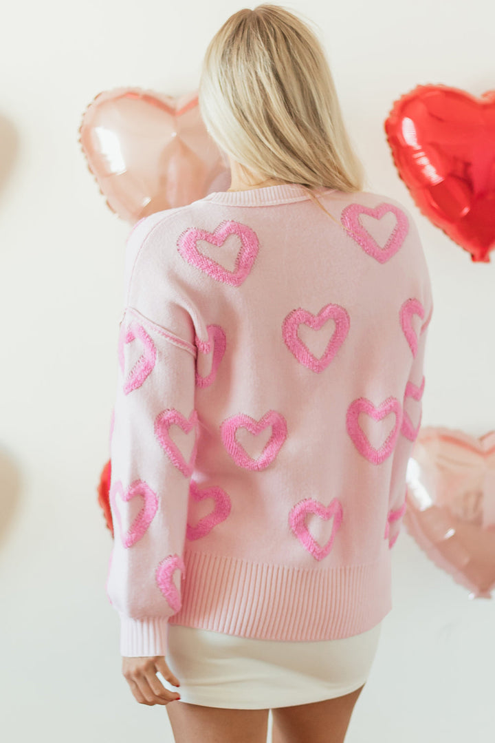 Heart Shape Bubble Sleeve Baggy Sweater