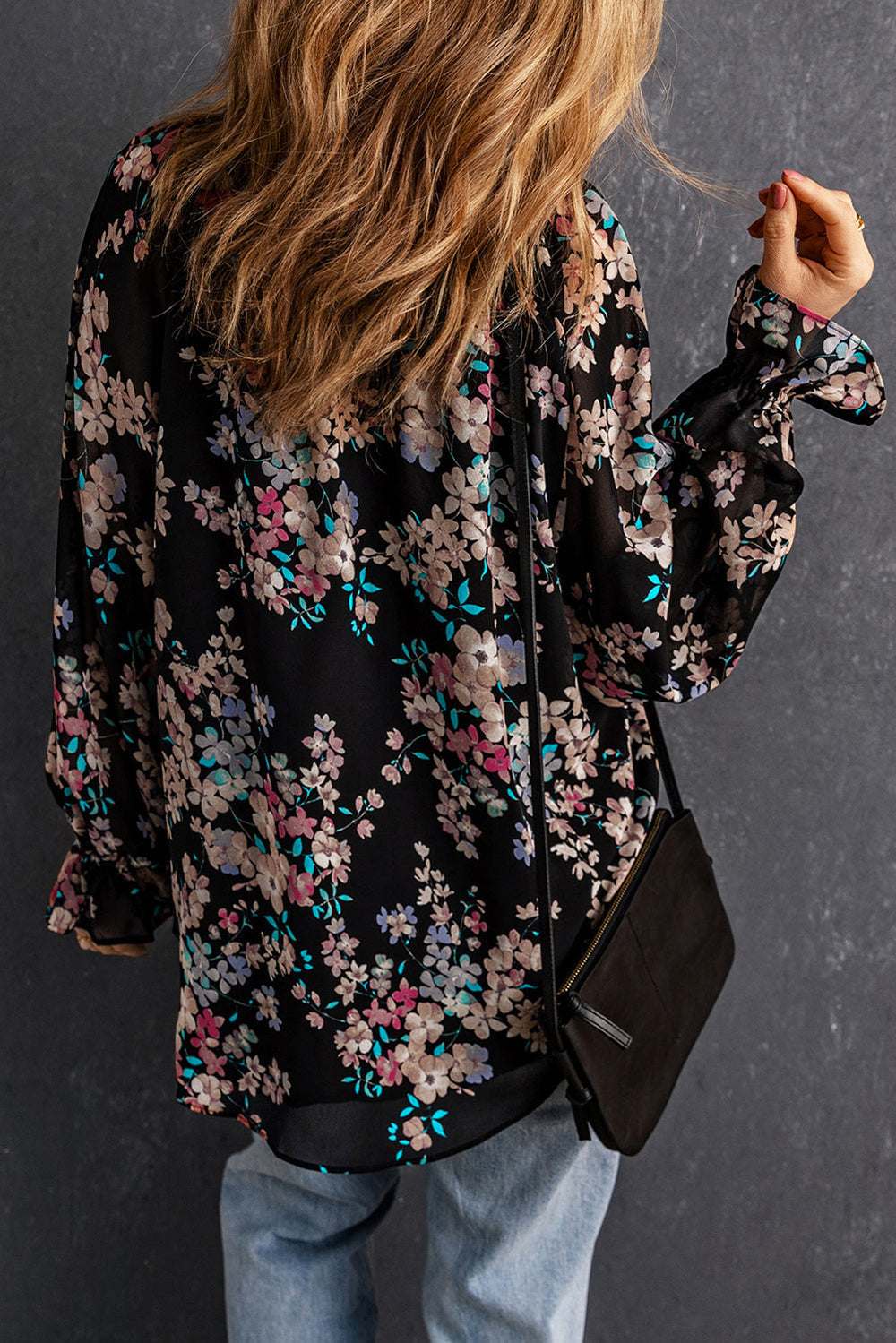 Wildflower Print Chiffon Blouse