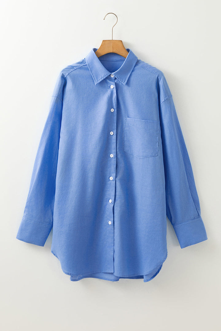 Boyfriend Chest Pocket Tunic Shirt