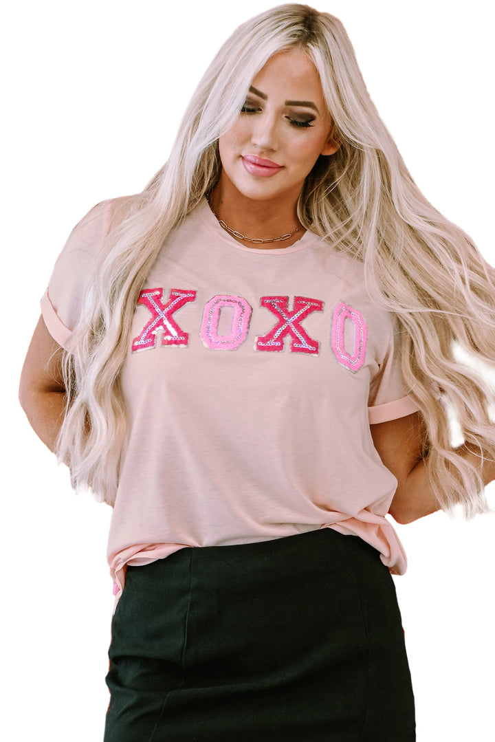 Valentines Shiny XOXO Graphic T-shirt