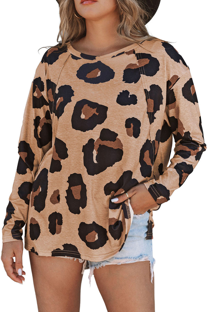 Print Long Sleeve Loose Top