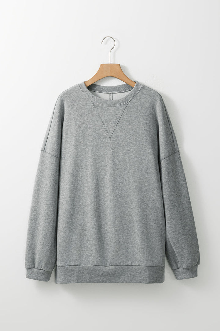 Side Split Drop Shoulder Oversized Sweatshirt