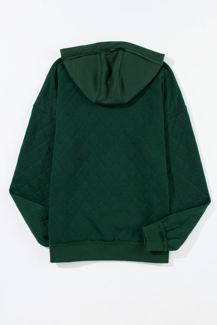 Quilted Patchwork Exposed Seam Hoodie