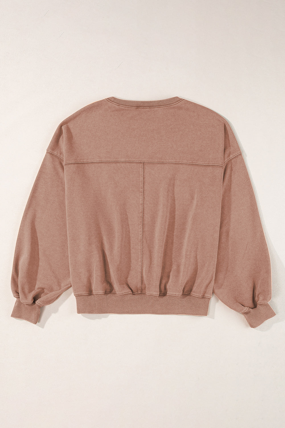 Exposed Seam Batwing Sleeve Drop Shoulder Sweatshirt